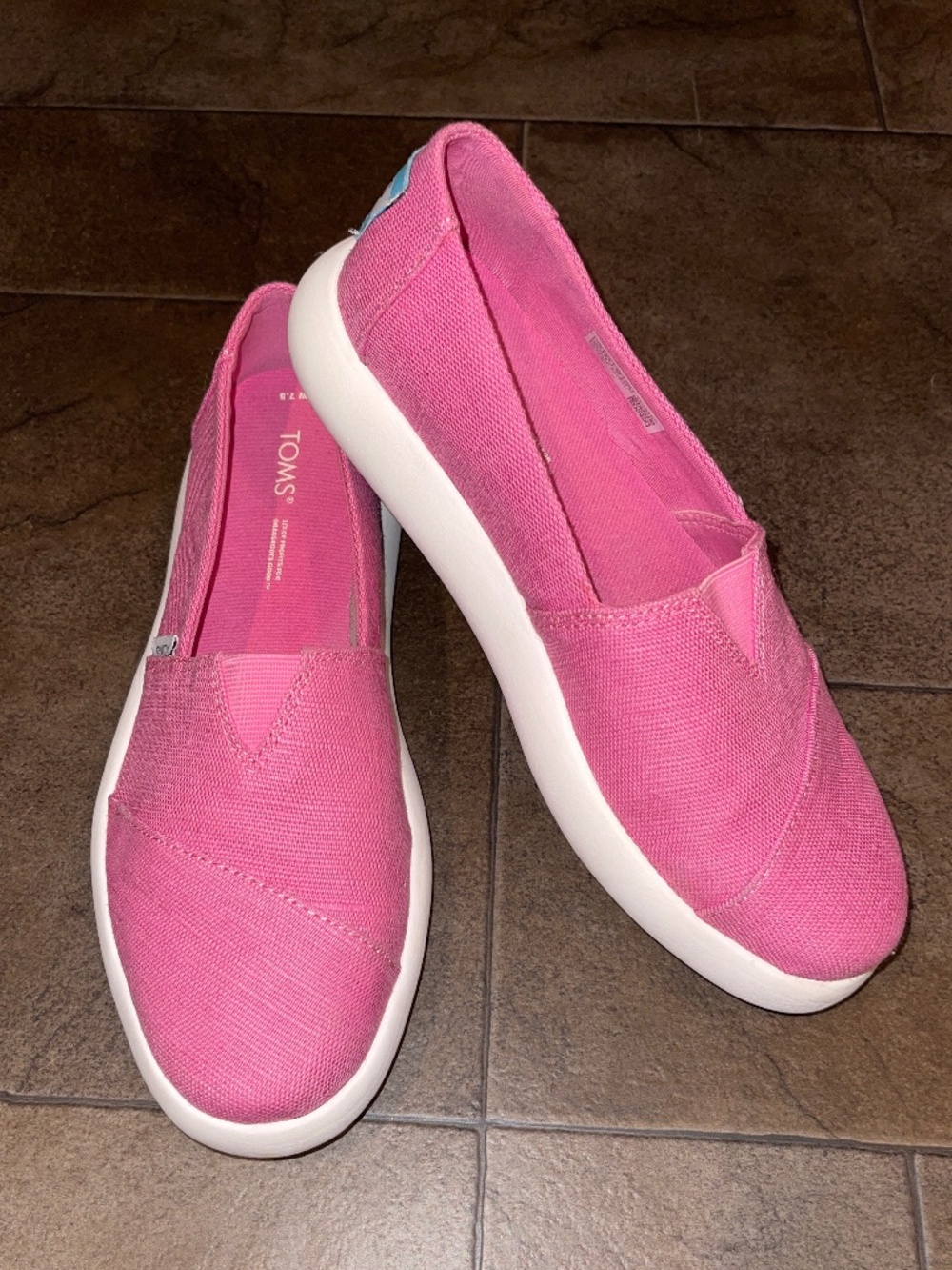 Toms Alpargata Mallow Pink Heritage Canvas Loafers Slip On Shoes Size 7.5